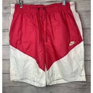 Nike Air Sportswear Windrunner Track Shorts White/Pink AR2424-623 Men's Sz XL